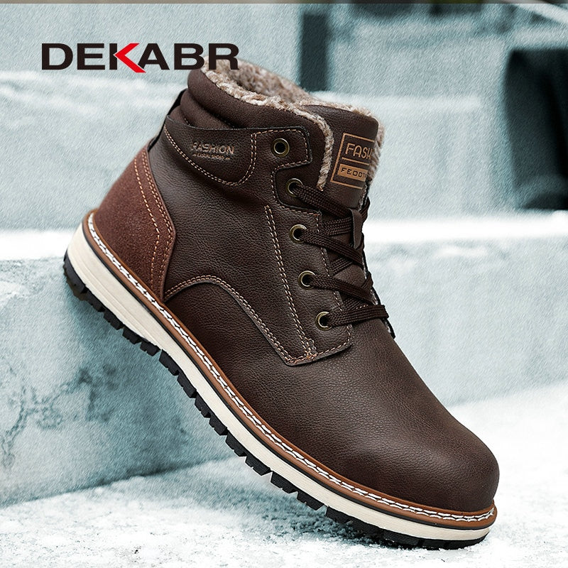 DEKABR Men’s Waterproof Winter Boots for Cold Weather Comfort