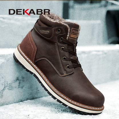 DEKABR Men’s Waterproof Winter Boots for Cold Weather Comfort