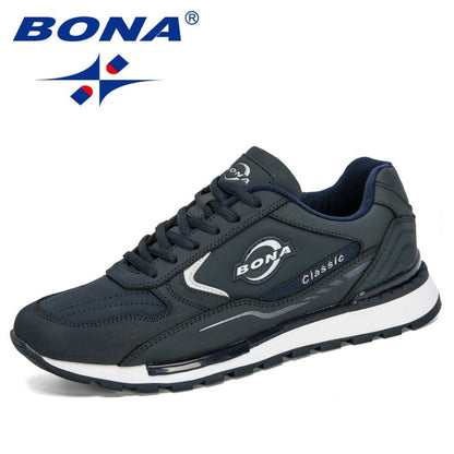 BONA Nubuck Leather Men's Sneakers - Stylish & Durable