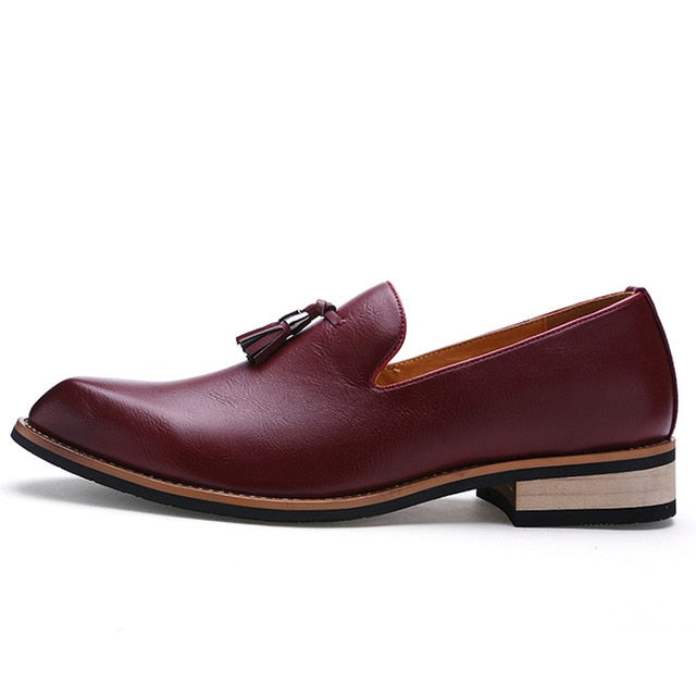 Men's Genuine Leather Tassel Loafers - Classic & Formal