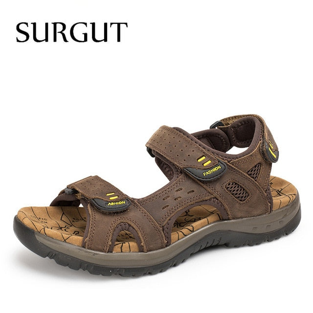 Men's Genuine Leather Sandals - Stylish Comfort for Summer Adventures