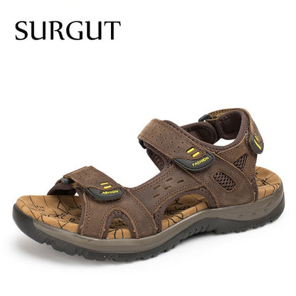 Men's Genuine Leather Sandals - Stylish Comfort for Summer Adventures