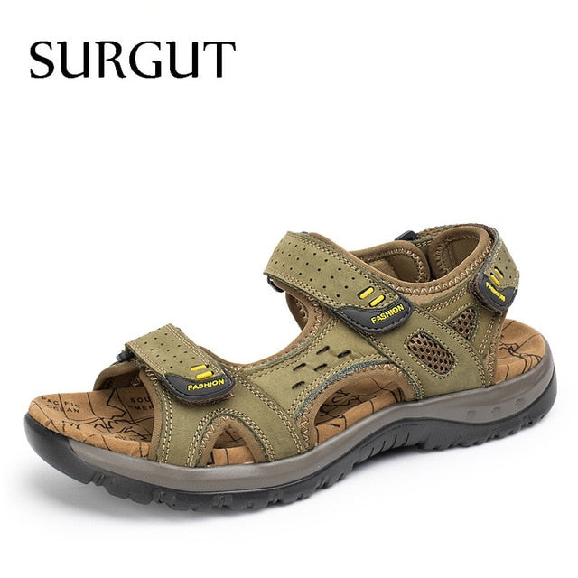 Men's Genuine Leather Sandals - Stylish Comfort for Summer Adventures