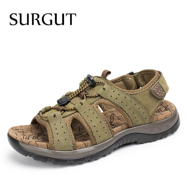 Men's Genuine Leather Sandals - Stylish Comfort for Summer Adventures