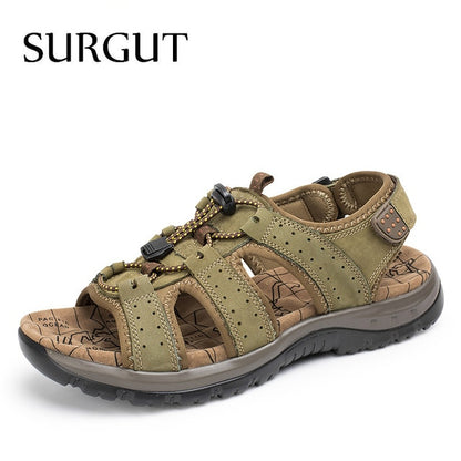 Men's Genuine Leather Sandals - Stylish Comfort for Summer Adventures