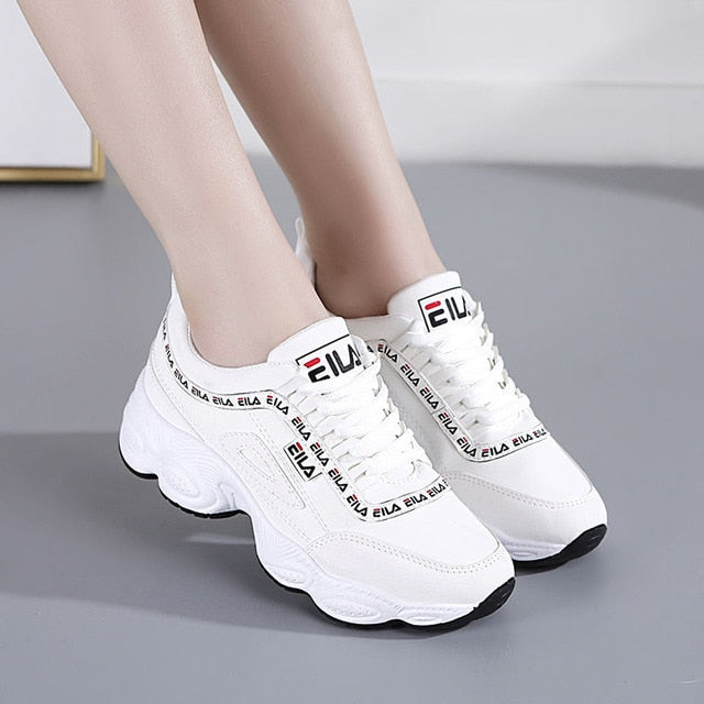 Women Platform Shoes White 2020 New Fashion Designers Sneakers Ladies Leather Shoes Casual Sports Shoes Female Tenis Feminino
