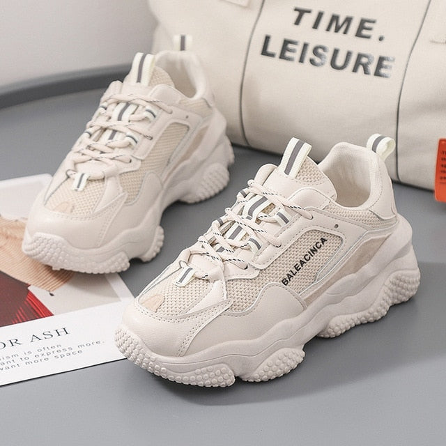 Eco-Friendly Women's Platform Sneakers - Bold Style with Sustainable Heart