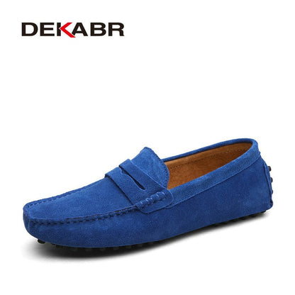 DEKABR Men’s Leather Slip-On Moccasins – Lightweight Comfort Loafers
