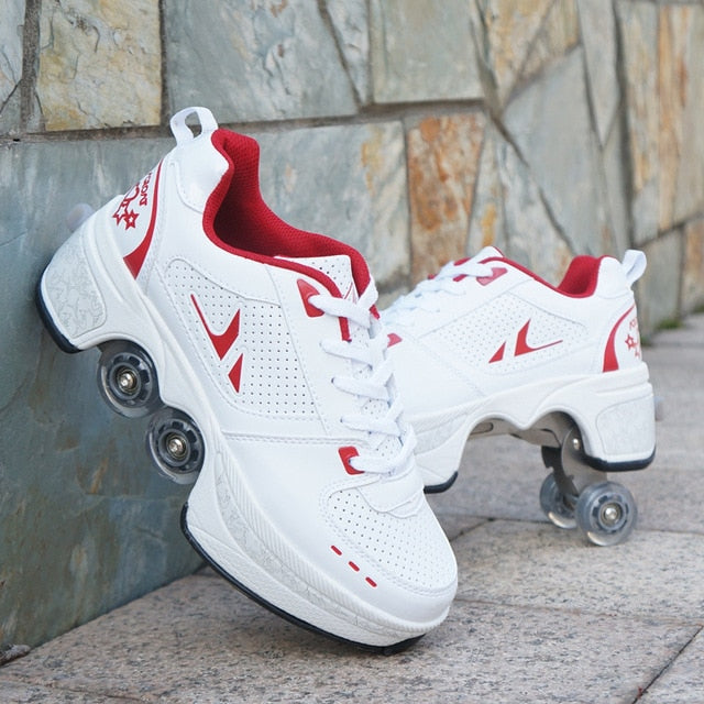 Unisex Walk+Skates - Versatile Sneakers with Deformable Wheels