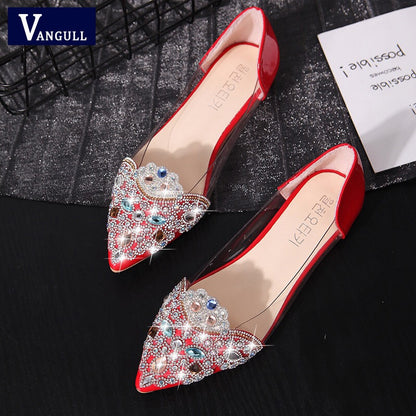 Vangull Eco Chic Crystal Flats - Sustainable Elegance for Any Occasion