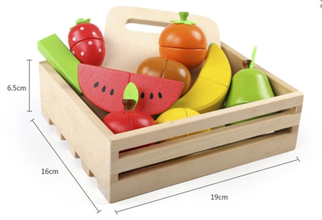 Montessori cut fruits and vegetables toys wooden classic game simulation kitchen series toys early education gift play house toy
