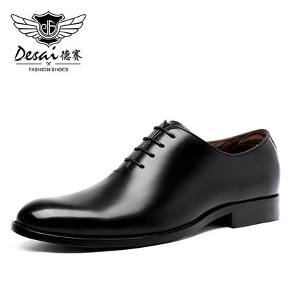 DESAI Oxford Mens Dress Shoes Formal Business Lace-up Full Grain Leather Minimalist Shoes for Men