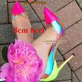 Neon Pink Heels with Clear PVC - Eco-Chic & Bold