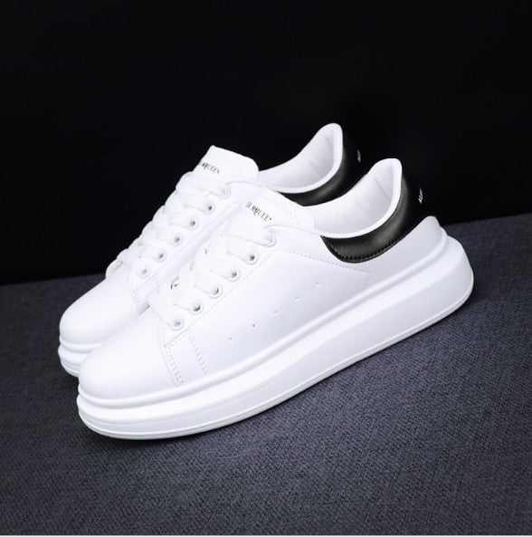 New 2020 Men's White Sneakers Women's Fashion Vulcanize Shoes size 35-44 High quality HIP HOP Shoes Platform Lace-up running Sho