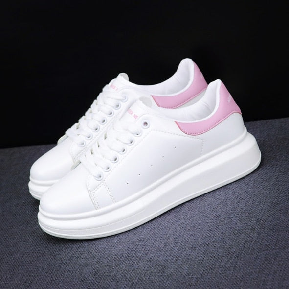 New 2020 Men's White Sneakers Women's Fashion Vulcanize Shoes size 35-44 High quality HIP HOP Shoes Platform Lace-up running Sho