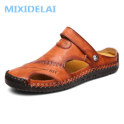 Classic Men's Leather Roman Sandals for Summer Adventures