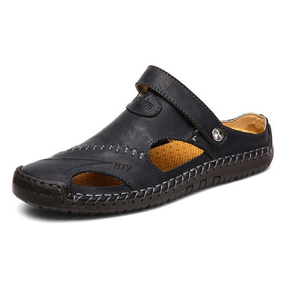 Classic Men's Leather Roman Sandals for Summer Adventures