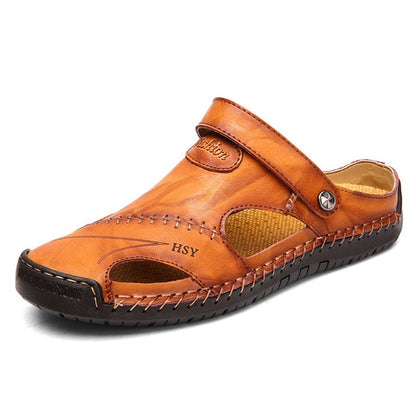 Classic Men's Leather Roman Sandals for Summer Adventures
