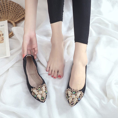 VANGULL Women's Crystal Flats - Sustainable Glamour & Comfort