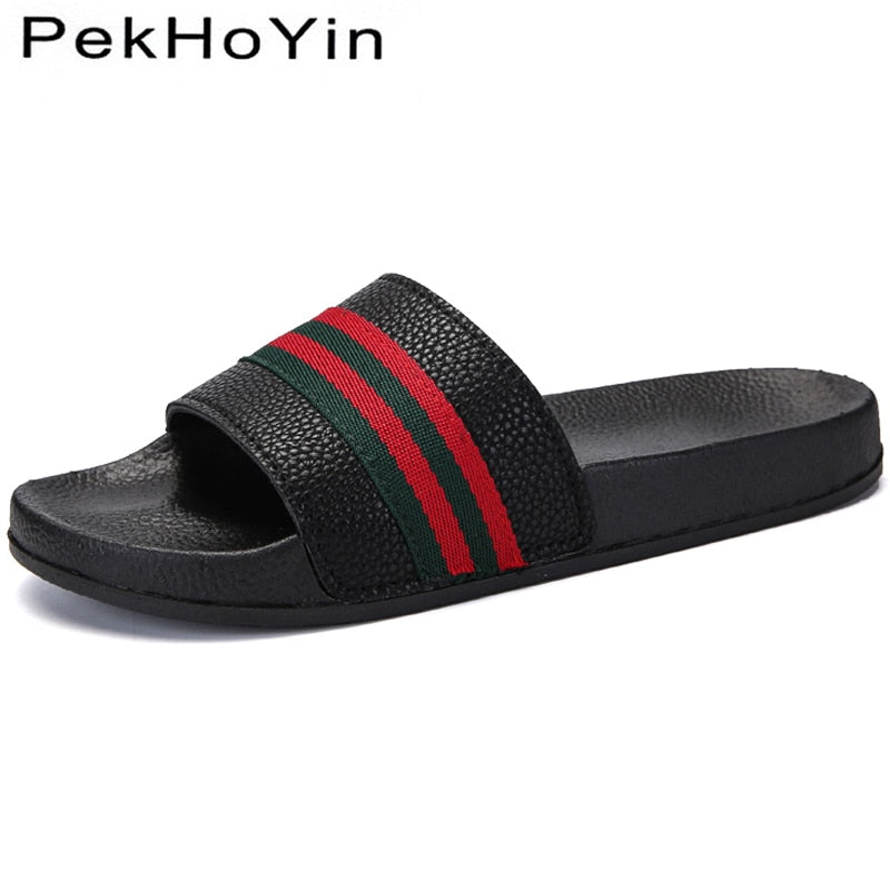 Men's Leather Slides - Stylish & Comfortable Summer Sandals