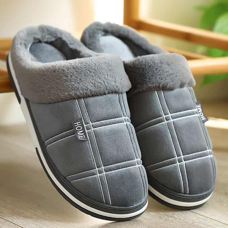 Men's Cozy Suede Indoor Slippers - Warm & Non-Slip