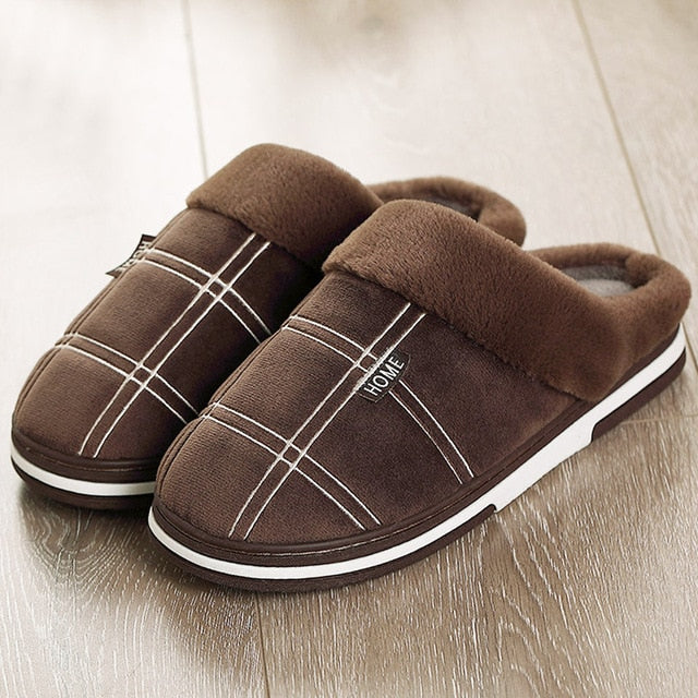 Men's Cozy Suede Indoor Slippers - Warm & Non-Slip