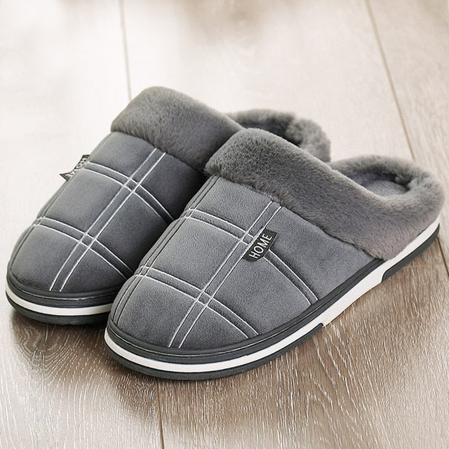 Men's Cozy Suede Indoor Slippers - Warm & Non-Slip