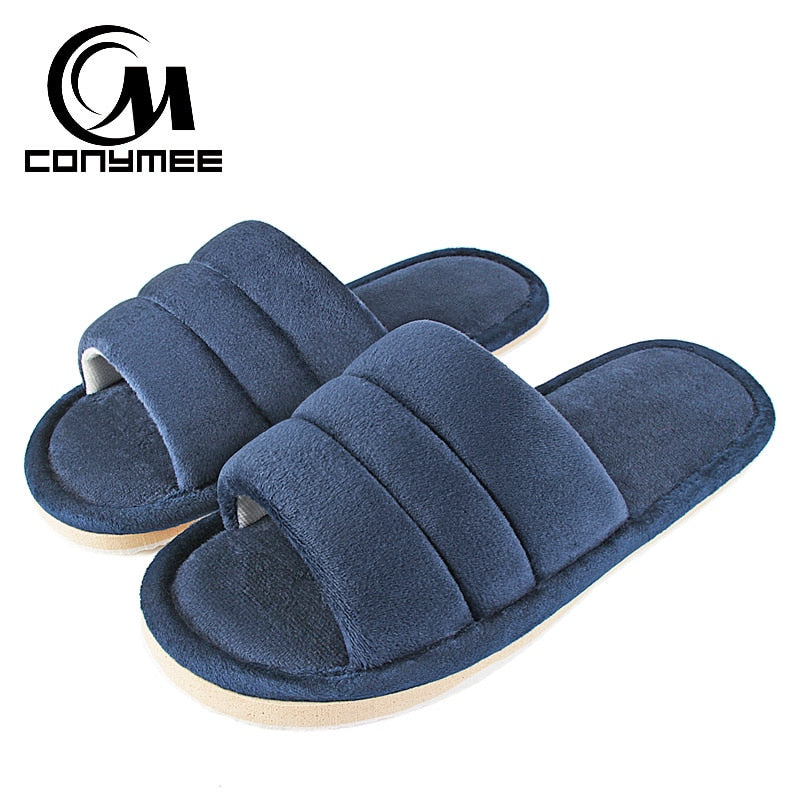 Men's Plush Indoor Slippers - Cozy & Anti-Skid Comfort