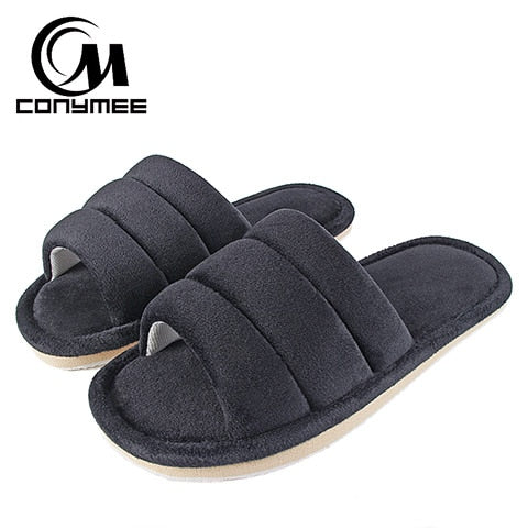 Men's Plush Indoor Slippers - Cozy & Anti-Skid Comfort