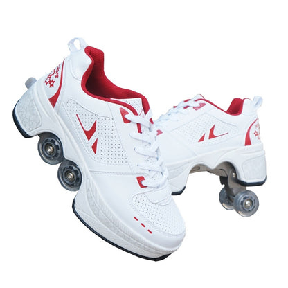 Deform Wheel Skates - Versatile Sneakers with Built-In Wheels for Adventure