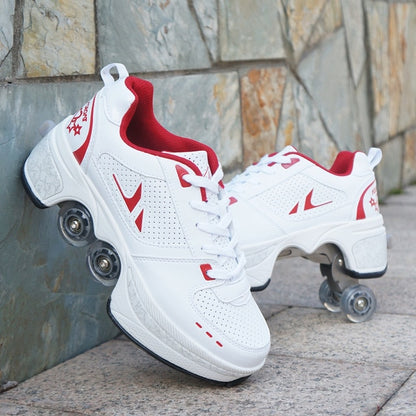 Deform Wheel Skates - Versatile Sneakers with Built-In Wheels for Adventure