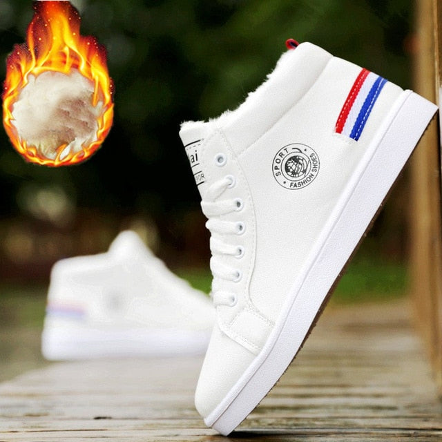High Top White Sneakers - Sporty Style with Modern Comfort