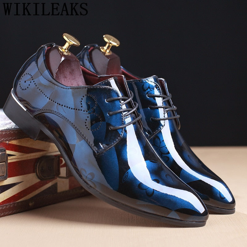 Floral Pattern Leather Oxford Shoes - Luxury Wedding & Formal Wear