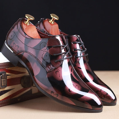 Floral Pattern Leather Oxford Shoes - Luxury Wedding & Formal Wear