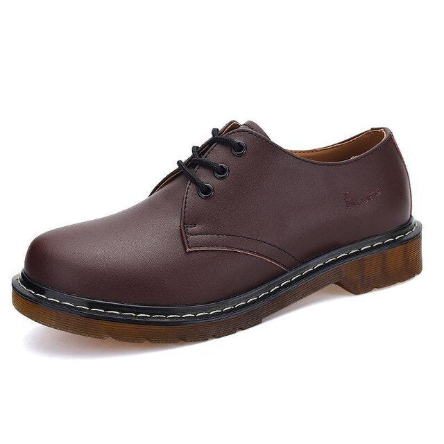 New Men Fashion Ankle Boots Lace-up Chelsea Martens Boots Soulier Homme Wear Resistant Dr-loafers Spilt Leather Shoes Yellowline