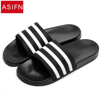 Unisex Soft EVA Slippers with Black and White Stripes