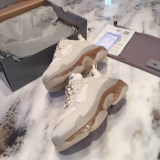 Women's Transparent Sneakers - Stylish & Comfortable Leather Shoes