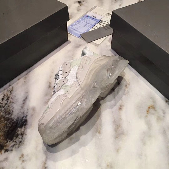 Women's Transparent Sneakers - Stylish & Comfortable Leather Shoes