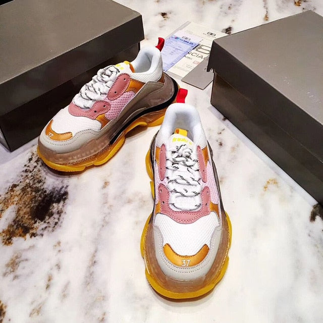 Women's Transparent Sneakers - Stylish & Comfortable Leather Shoes