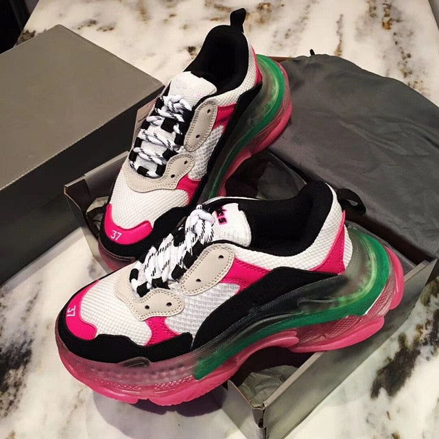 Women's Transparent Sneakers - Stylish & Comfortable Leather Shoes