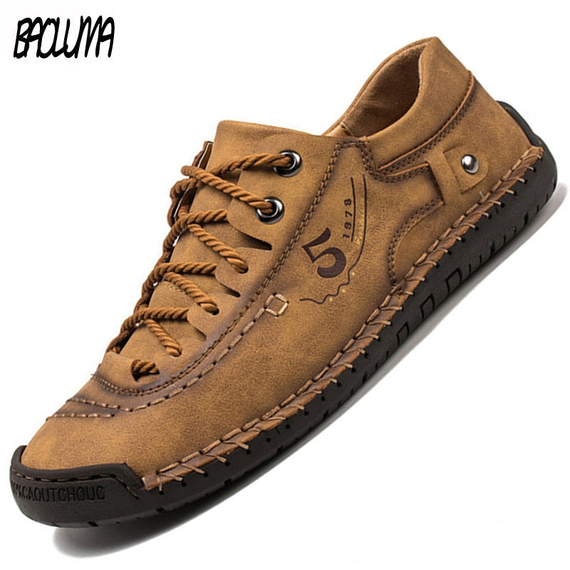 Men's Leather Loafers - Breathable Handmade Casual Shoes