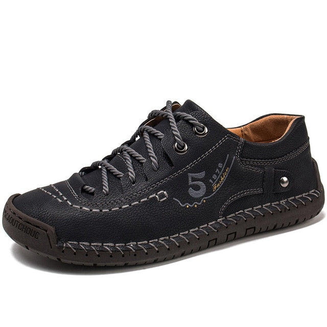 Men's Leather Loafers - Breathable Handmade Casual Shoes