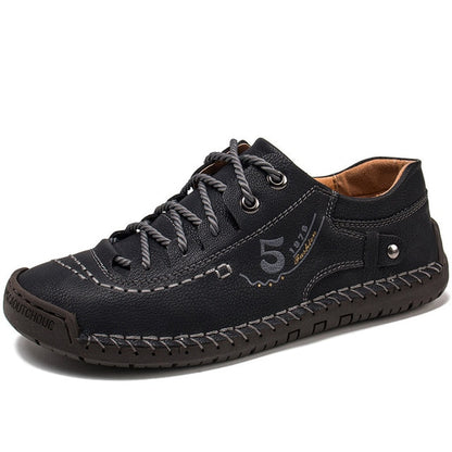 Men's Leather Loafers - Breathable Handmade Casual Shoes