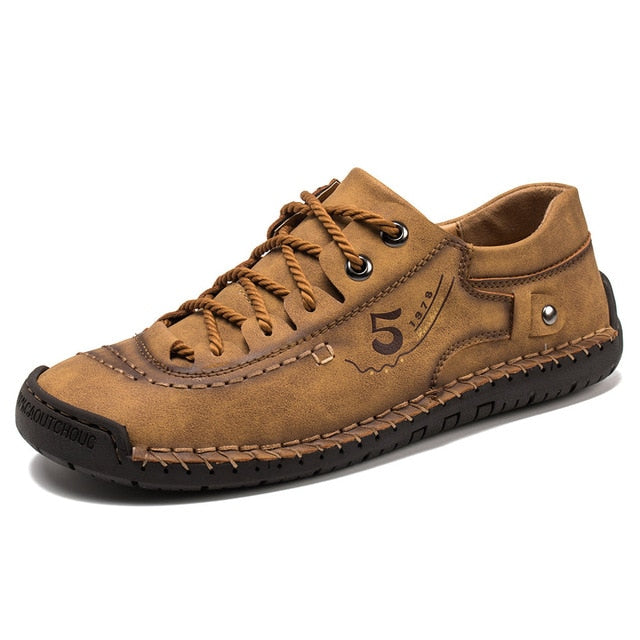 Men's Leather Loafers - Breathable Handmade Casual Shoes
