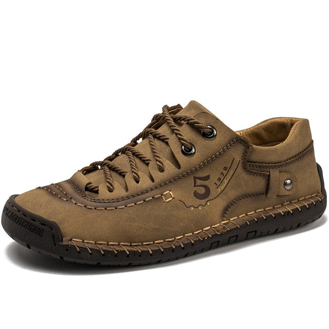 Men's Leather Loafers - Breathable Handmade Casual Shoes