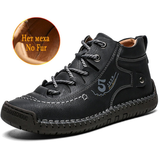 Men's Leather Loafers - Breathable Handmade Casual Shoes