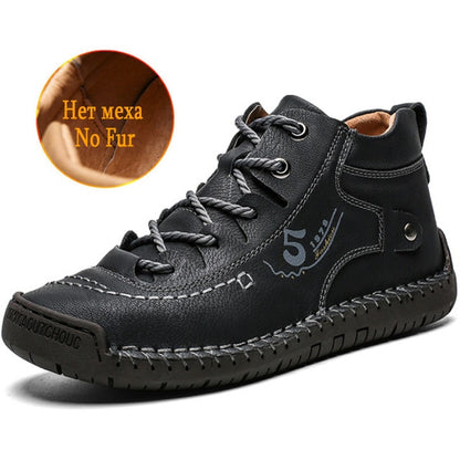 Men's Leather Loafers - Breathable Handmade Casual Shoes