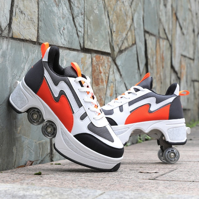 Deform Wheel Skates - Versatile Sneakers with Built-In Wheels for Adventure