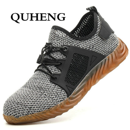 QUHENG Work Safety Shoes Woman And Men Be Applicable Outdoor Steel Toe Anti Smashing Anti-slip Puncture Proof Work Boots