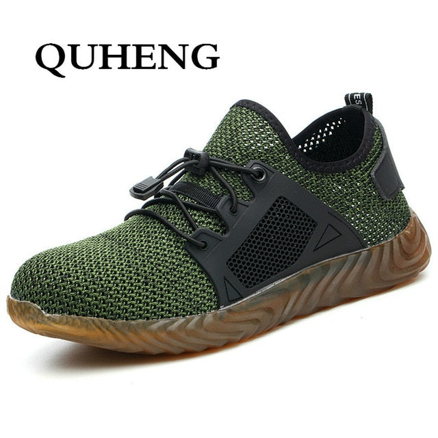 QUHENG Work Safety Shoes Woman And Men Be Applicable Outdoor Steel Toe Anti Smashing Anti-slip Puncture Proof Work Boots